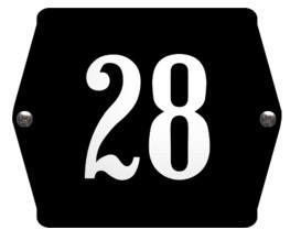 Emaille huisnummer oor.