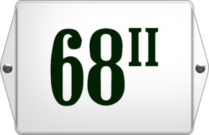 Emaille huisnummer oor. 