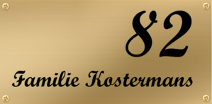 Messing naamplaatjes.