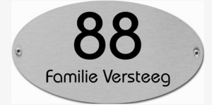 Ovale Rvs naamplaat