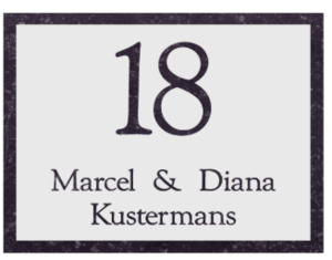 Naambord Belgisch hardsteen 