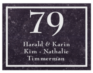 Naambord natuursteen – Belgisch hardsteen