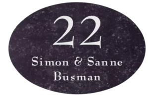 Natuurstenen naamplaatjes afmeting 28 x 19 cm