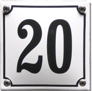 Emaille Huisnummer wit-zwart