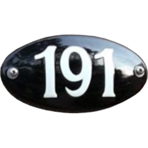 Emaille huisnummer ovaal