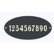 Emaille huisnummers ovaal met rand. 